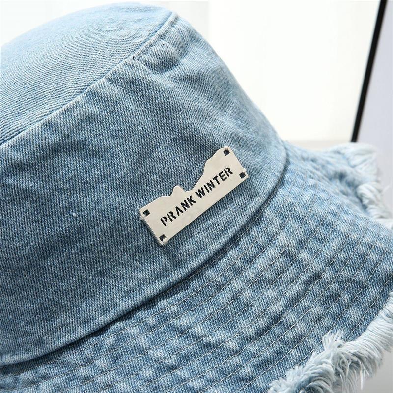 Hat, Women's Fringed Denim Hat, Fisherman Hat, Big Brim Basin Hat