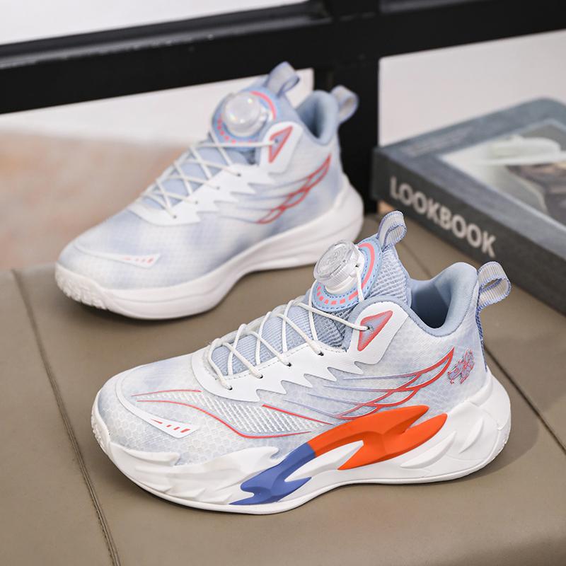 2026 New Children Basketball Shoes Breathable Girls Basketball Sneakers Quick Lacing Boys Sport Shoes Fashion Outdoor Sneakers