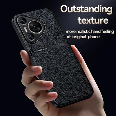 Luxury Leather Magnetic Phone Case For Huawei Pura 70 Pro Pura  Ultra Back Cover With Metal Plate Cases Shockproof Business