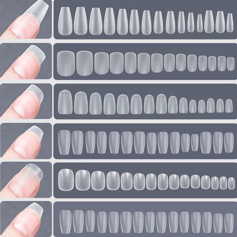 120pcs/bag Matte Press On Nail Tips Soft Full Cover False Nails Oval Almond Sculpted Fake Nail
