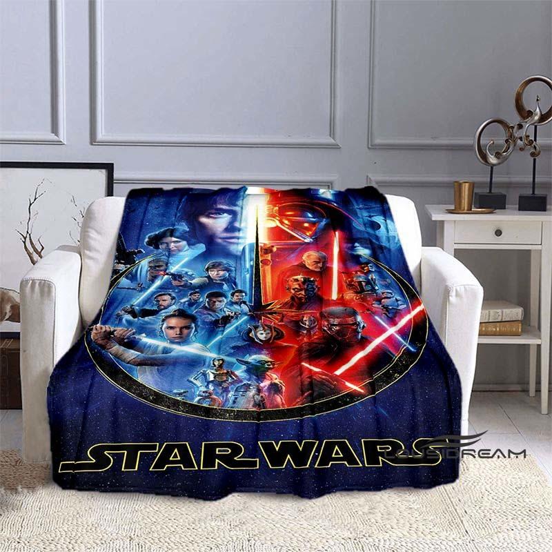 This Star Wars Cartoon Print Blanket Is Suitable for Use On Sofas, Beds, Travel, Camping, and Also Makes A Great Gift.