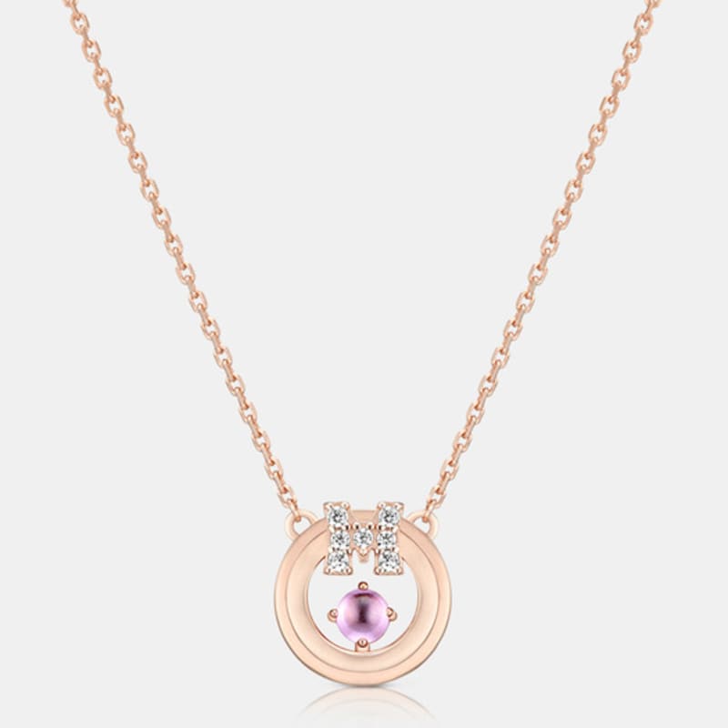 

METROCITY JEWELRY October Birthstone M Basic Sterling Silver Rose Necklace A233SN9160RPP 42cm