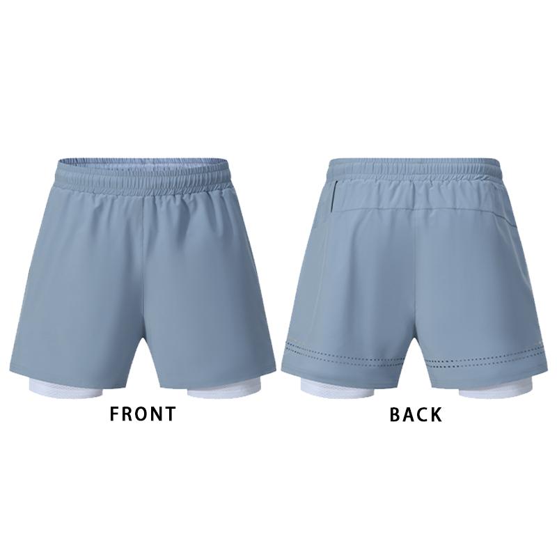 

Мужские шорты для марафона, тренировочные леггинсы, спортивная одежда для мужчин, для бега в спортзале, для мужчин, для баскетбола, фитнеса, двойные шорты, сухая посадка XXXL светло-синий