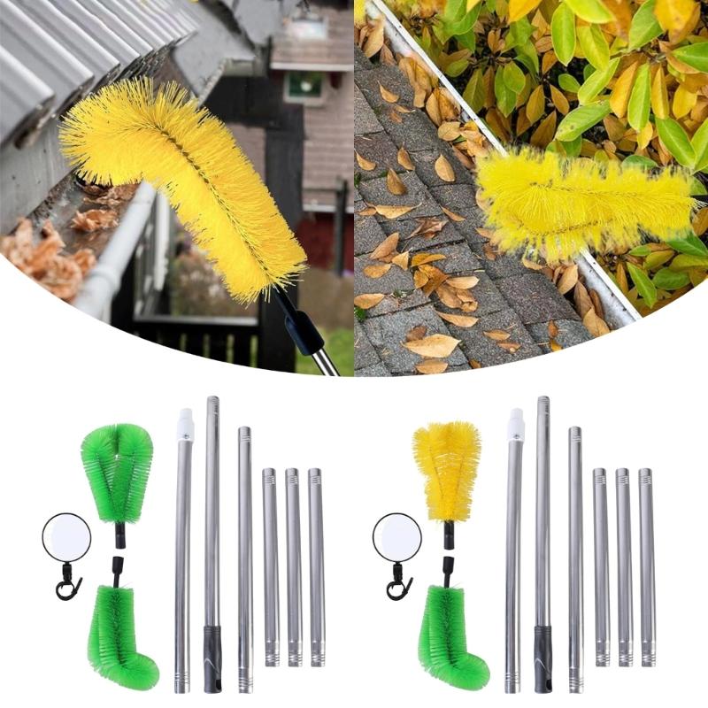 Spazzola per Pulizia Grondaie Rimuovi Detriti Foglie Rami Strumento Portatile per Pulizia Canali di Drenaggio Raschietto per Pulizia Tetti