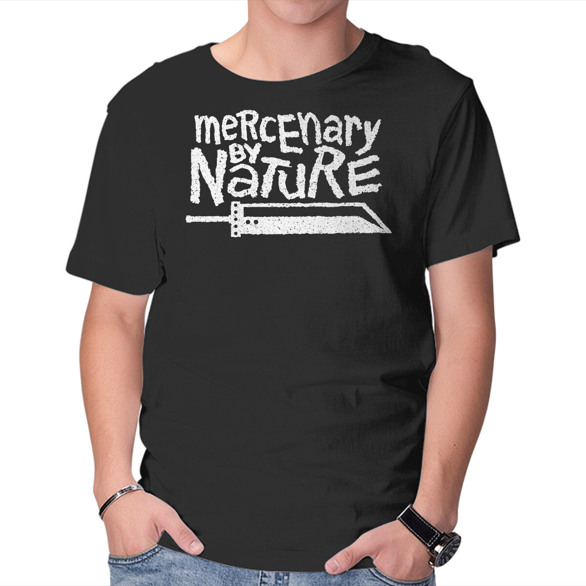 Unisex Crew Neck T-Shirt Mercenary By Nature Graphic Short Sleeve Casual Tee M