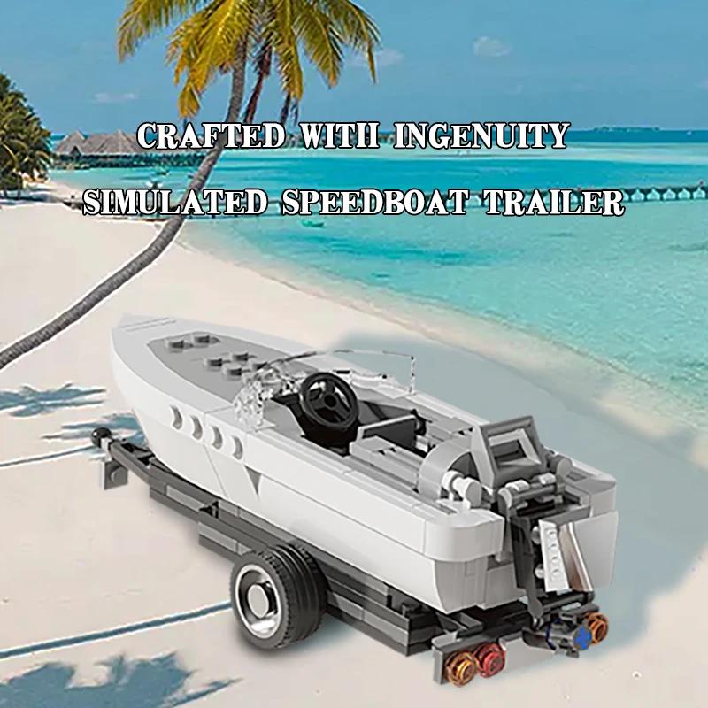 163 STÜCKE Schlepper Bausteine Anhänger Mit See Schnellboot Modell Steine Schreibtischdekoration Lernspielzeug Für Kinder Weihnachtsgeschenke
