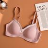 Women's Wire-Free Push-Up Lace Bra - Breathable, Anti-Sagging, Side Support for Small Busts