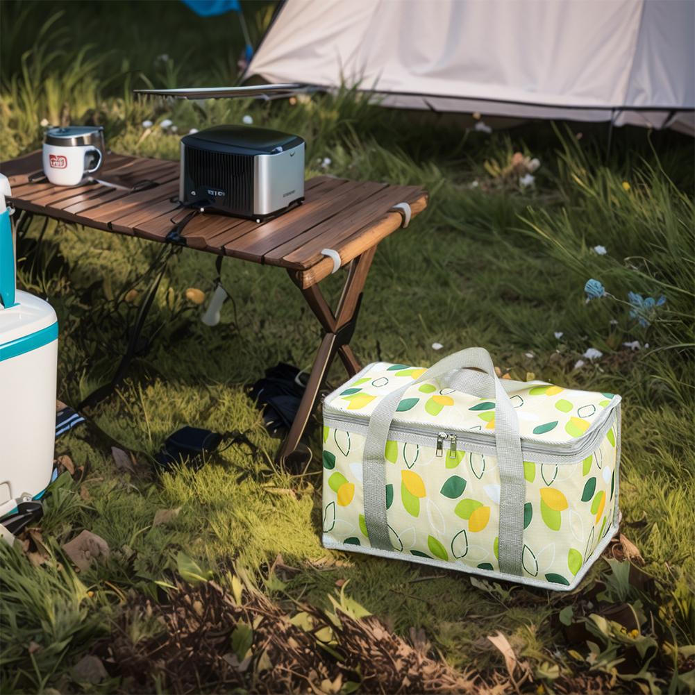Checkered Picnic Bag Large Capacity Portable Ice Pack Bag Cold Protection Lunch Box Insulation Bag Waterproof for Camping Picnic