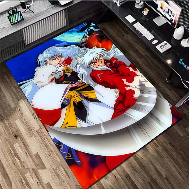 1Pc Inuyasha Print Rug - Home Decoration Carpet For Living Room Bedroom Flooring Computer Chair Area Rug