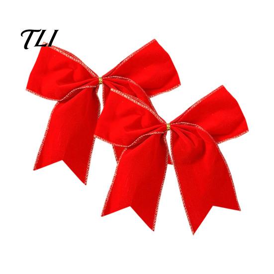 Decoratieve Fluwelen Linten 2 Stuks Kerstboom Strik Decoraties, Stof Feestelijke Krans Hangend Ornament Trap Strikken voor Huis, Feestelijke Slingers Bruiloft