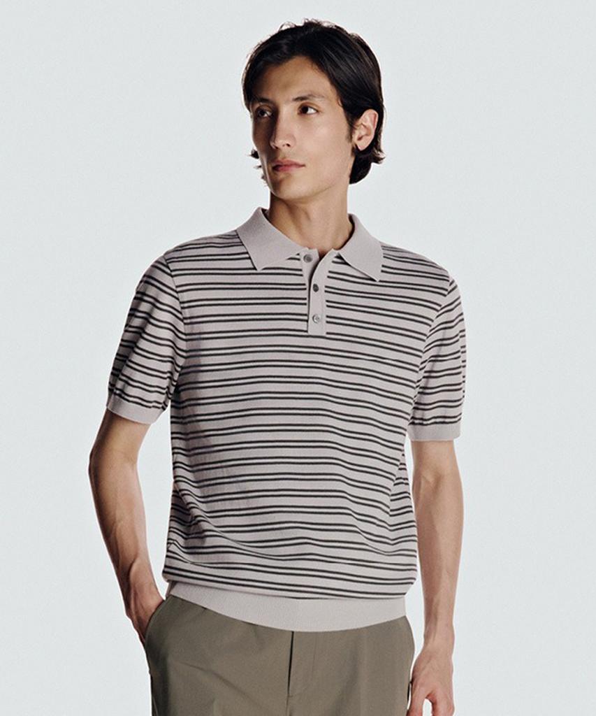 Danielkeulemyu 26Ss Washable Cool Stripe Collar Knit Light Gray
