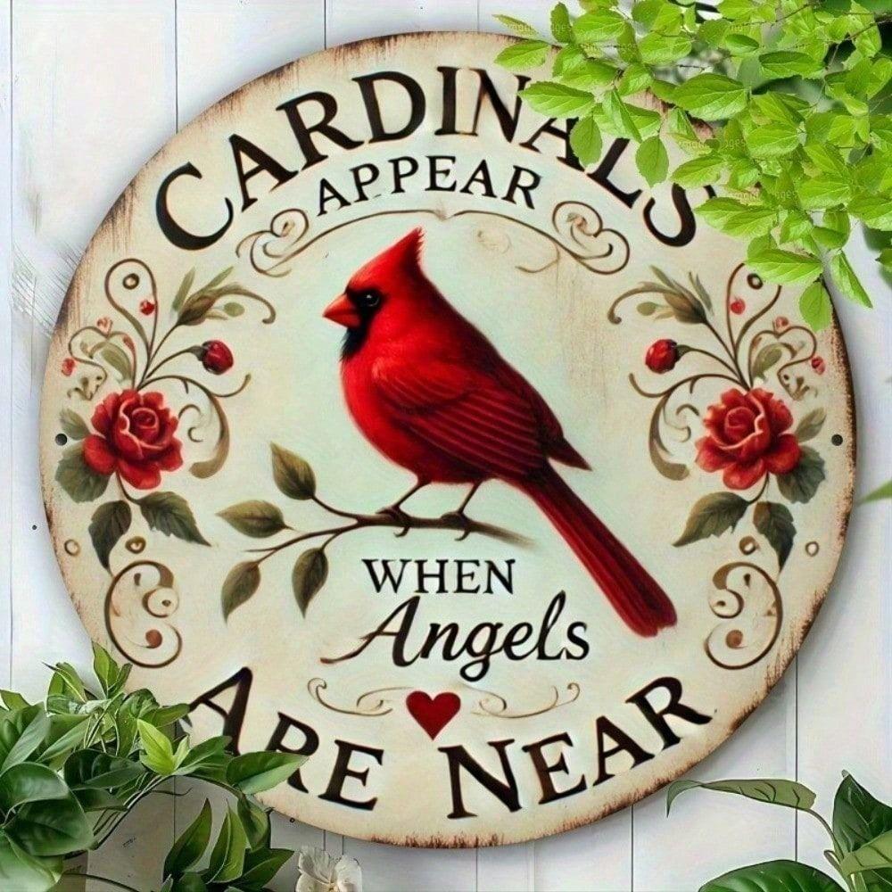 Rustic Metal Wall Art Round Bird Garden Decor