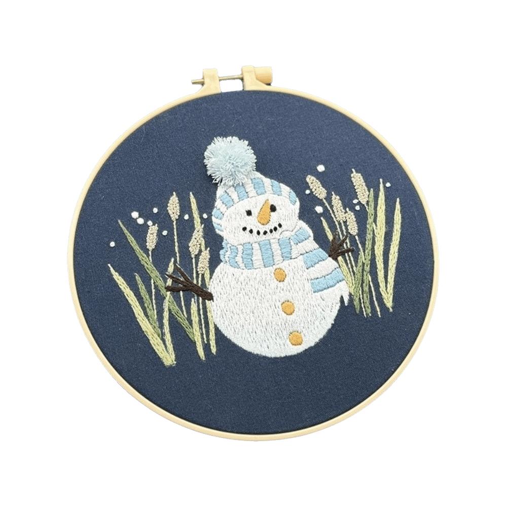 Handmade Christmas Embroidery Kit Snowman Tree Reindeer DIY Embroidery Kit Home Decor Suitable Beginners Cross Stitch Set
