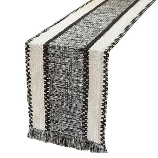 Knitted Table Runner Bohemian Table Runner with Tassels Rustic Table Runner for Farmhouse Dining Table Dresser Decoration