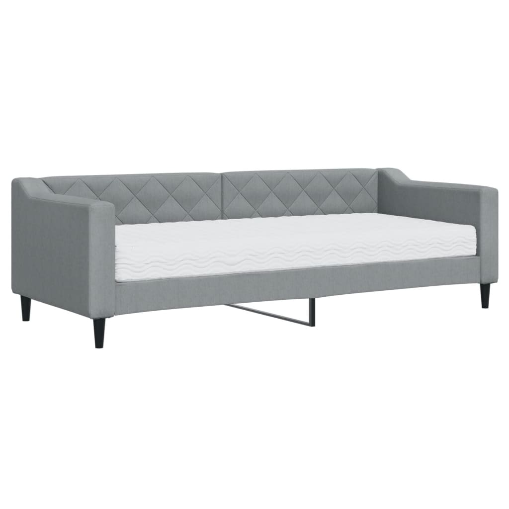 Vidaxl Sofa Z Materacem Do Spania, Jasnoszara, 80X200 Cm, Tkanina