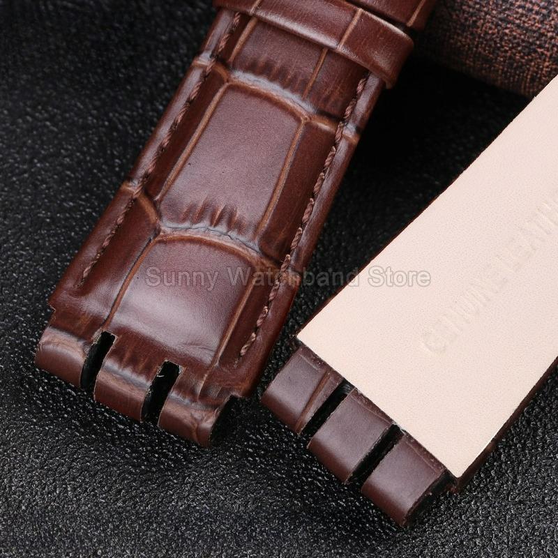 For Swatch YOS440 449  447 Large Men's Watchband Gear Shaped Concave Convex Interface Genuine Leather Watch Accessories 23mm