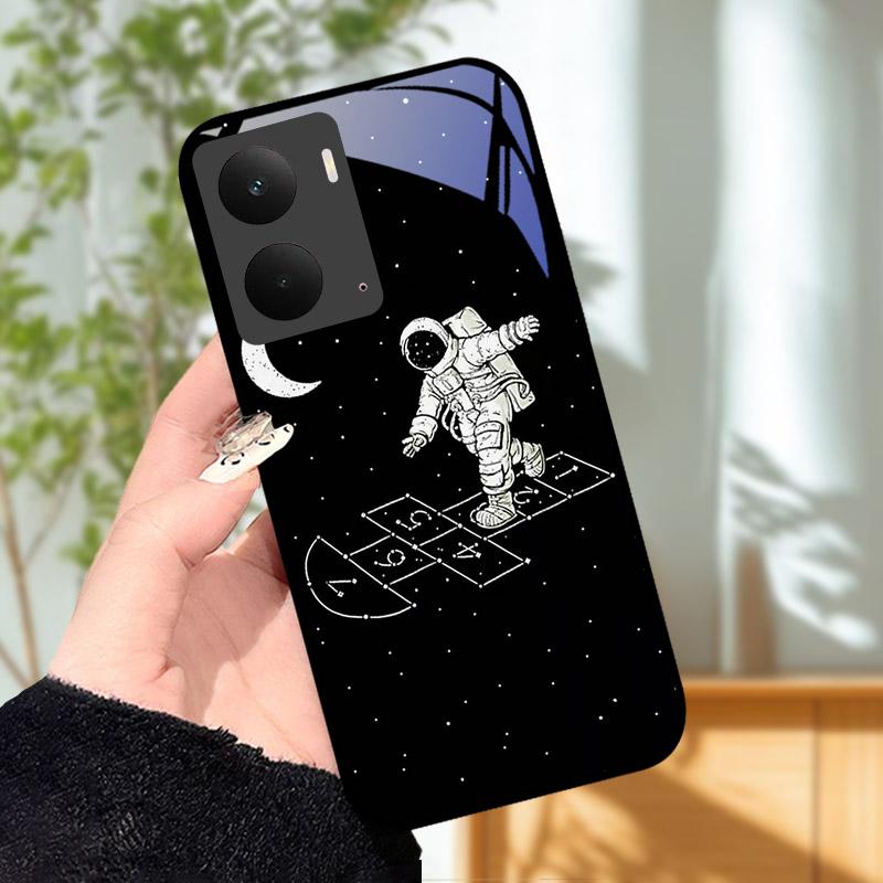 Para Capa Realme P3 5G Tampa Traseira de Vidro Temperado Capa Dura de PC à Prova de Choque Carcaça Para Realme P 3 RealmeP3 5G Para-choque Funda Coque