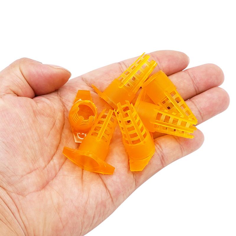 100Pcs Beekeeping Tools Cell Protector Cages Yellow Plastic Bee Queen Cage Protective Cover Beekeeping Equipment