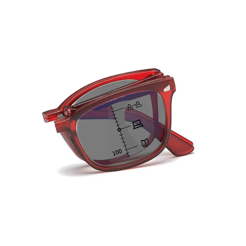 New Photochromic Multifocal Folding Presbyopia Glasses High Definition Portable Glasses Anti Blue Light Presbyopia Glasses