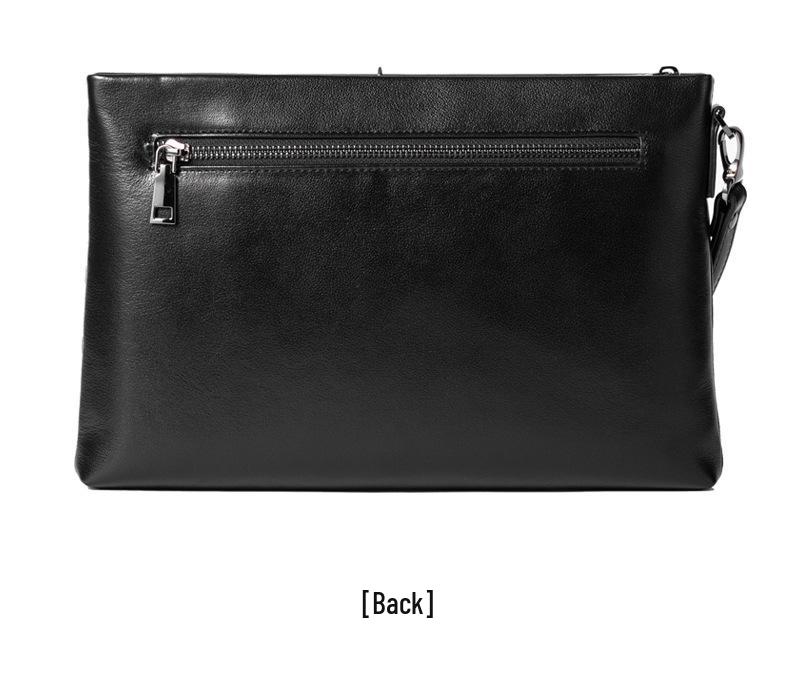 Men's Summer Genuine Leather Anti-theft Clutch Bag, Fashionable and Simple Multi-compartment Envelope Design