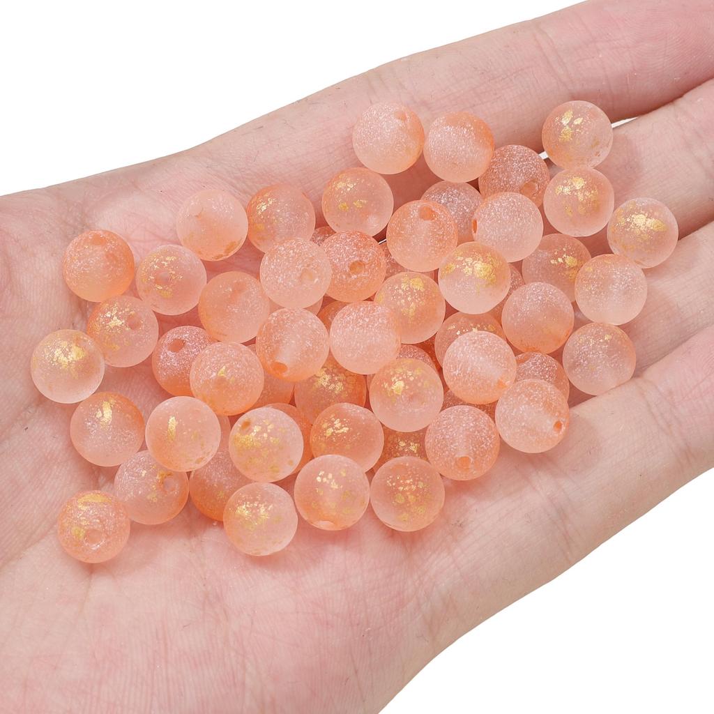 Perline di Cristallo di Vetro Effetto Foglia d'Oro 8mm Rotonde Distanziatori per Gioielli Fai da Te 50 Pezzi Multicolori