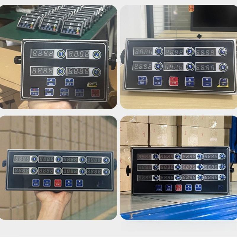 4/6/8/12 Channel HD LED Screen Timer Kitchen Commercial Stainless Steel Timer Precise Timing Reminder Device