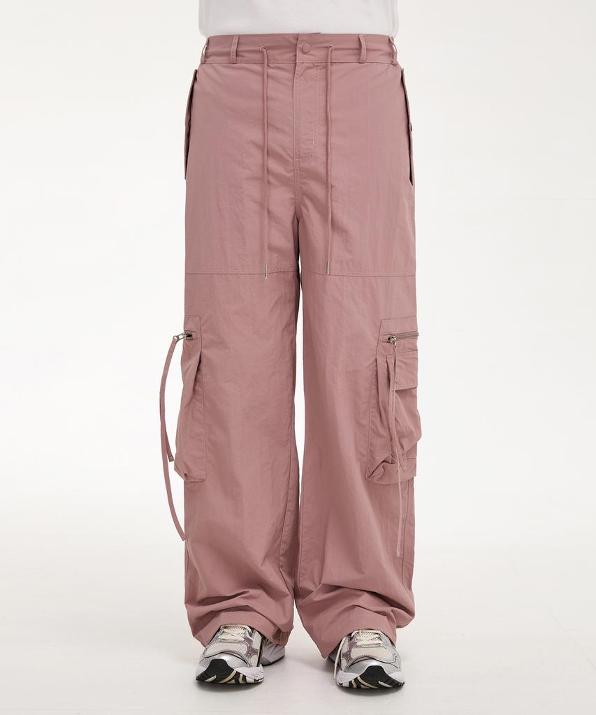 WAIKEI Nylon Cargo String Pants Dust Pink
