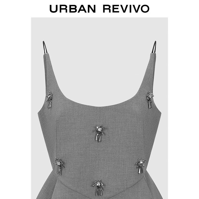 UR 2025 Autumn Diamond Embellished A-Line Dress