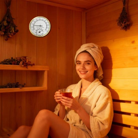 1/2Pcs Sauna Thermometer Hygrometer 2-In-1 Indoor Sauna Room Sauna Fahrenheit Temperature Humidity Monitor Gauge Sauna Accessories