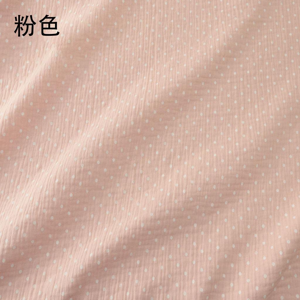 Soft Dot Print Cotton Sewing Fabric Crepe Double Layer Gauze Cloth Cotton Skirt Pajama Cotton Fabric 100*135cm
