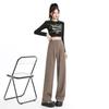 Gray Suit Pants for Women In Autumn Style High Waist Slimming Draped Straight-leg Pants Casual Pants for Women In Autumn Wide-leg Pants