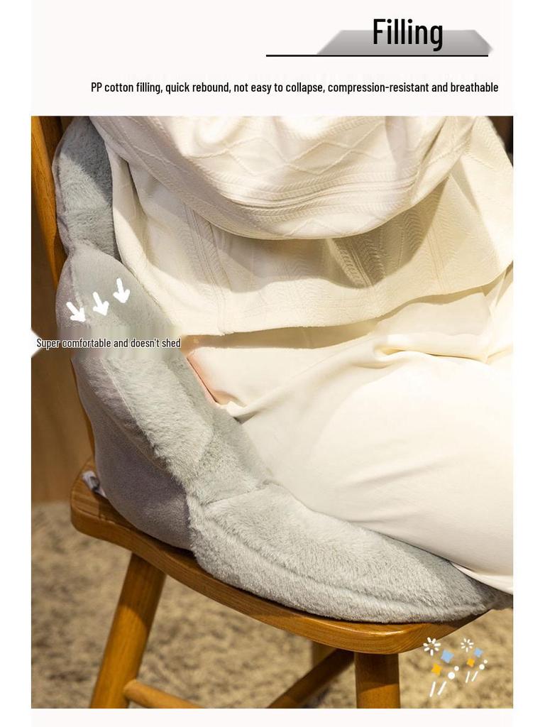 Bear Paw Cat Seat Cushion with Backrest & Waist Pillow - Plush Office Chair Sofa