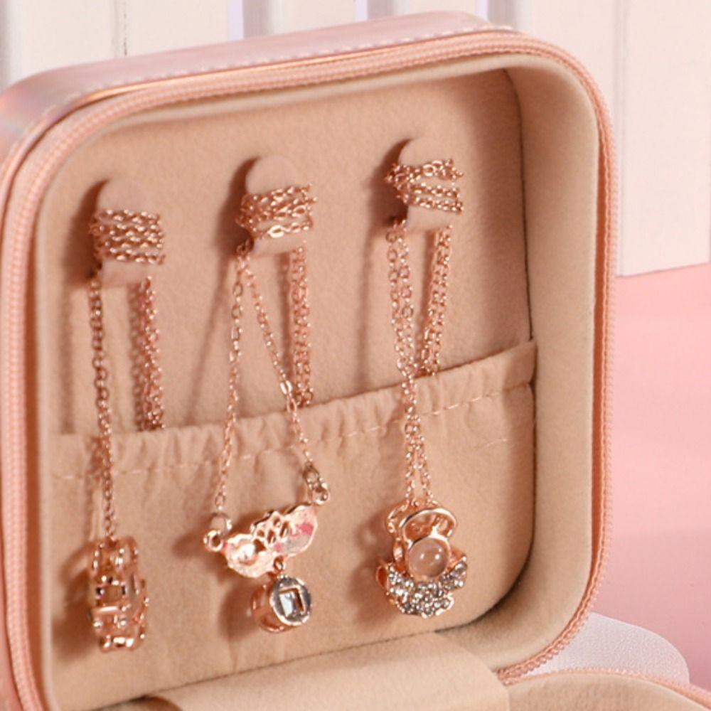 PU Leather Earrings Storage Case Large Capacity Mini Jewelry Display Box  Travel