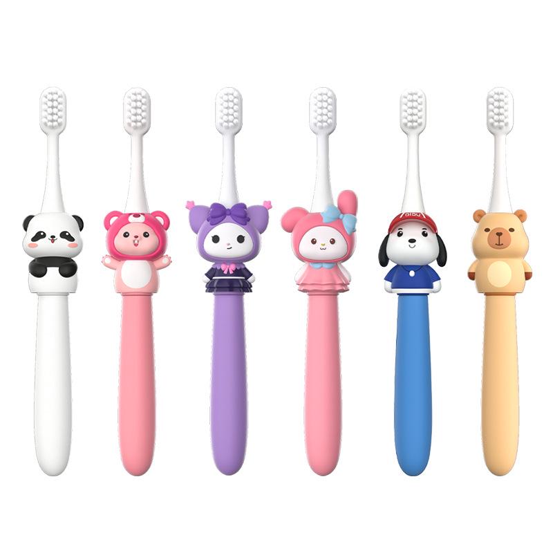 Capybara Kids' Soft Bristle Toothbrush – Cartoon Design for Ages 3-9, Small Head for Gentle Oral Cleaning