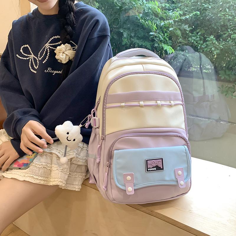 Colorblock Studenten Schultasche Damen Reise Rucksack