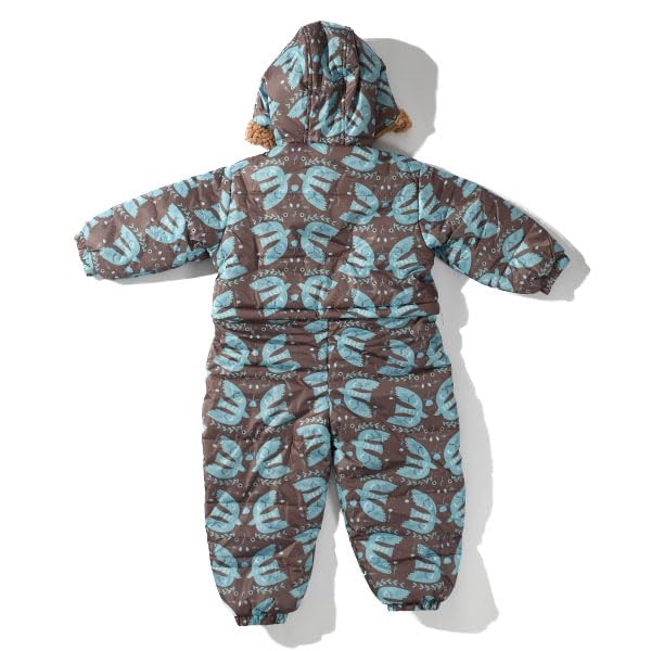 Marie Claire Snowwear Butterfly Print Jumpsuit, Padded, Water-Resistant, and Cold-Wearing, Baby Size 144301, Sax