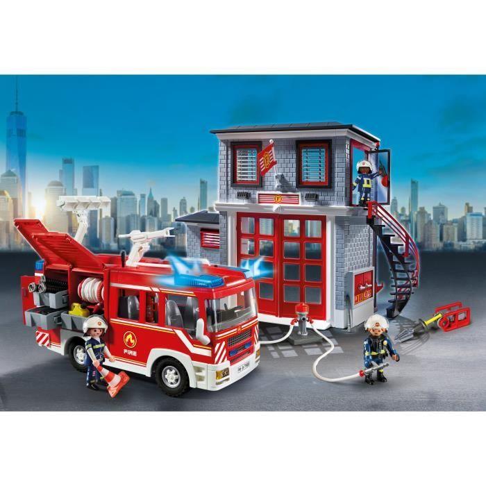 Playmobil 71603 megaset de pompiers, les pompiers, action heroes, 185 pièces, dès 4 ans