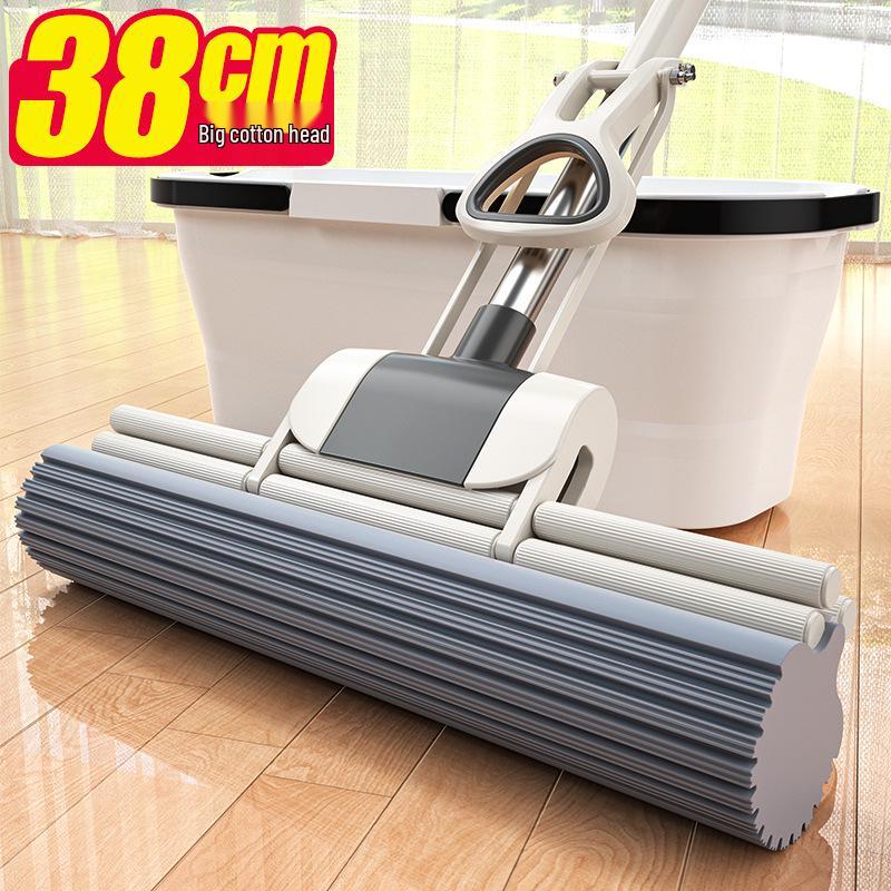Large Absorbent PVA Roller Mop - Hands-Free, Lightweight Sponge Mop for Household Cleaning