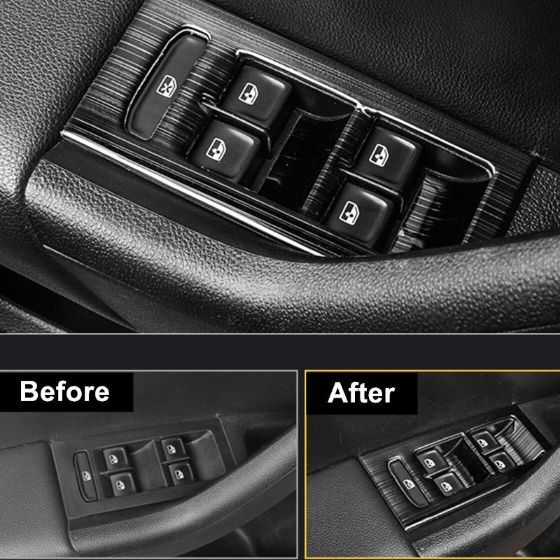 Für Skoda Octavia/RS 2015 ~ 2019 Zubehör LHD 8 teile/los Auto Innen Fenster Glas Lift Control Taste Panel Abdeckung aufkleber