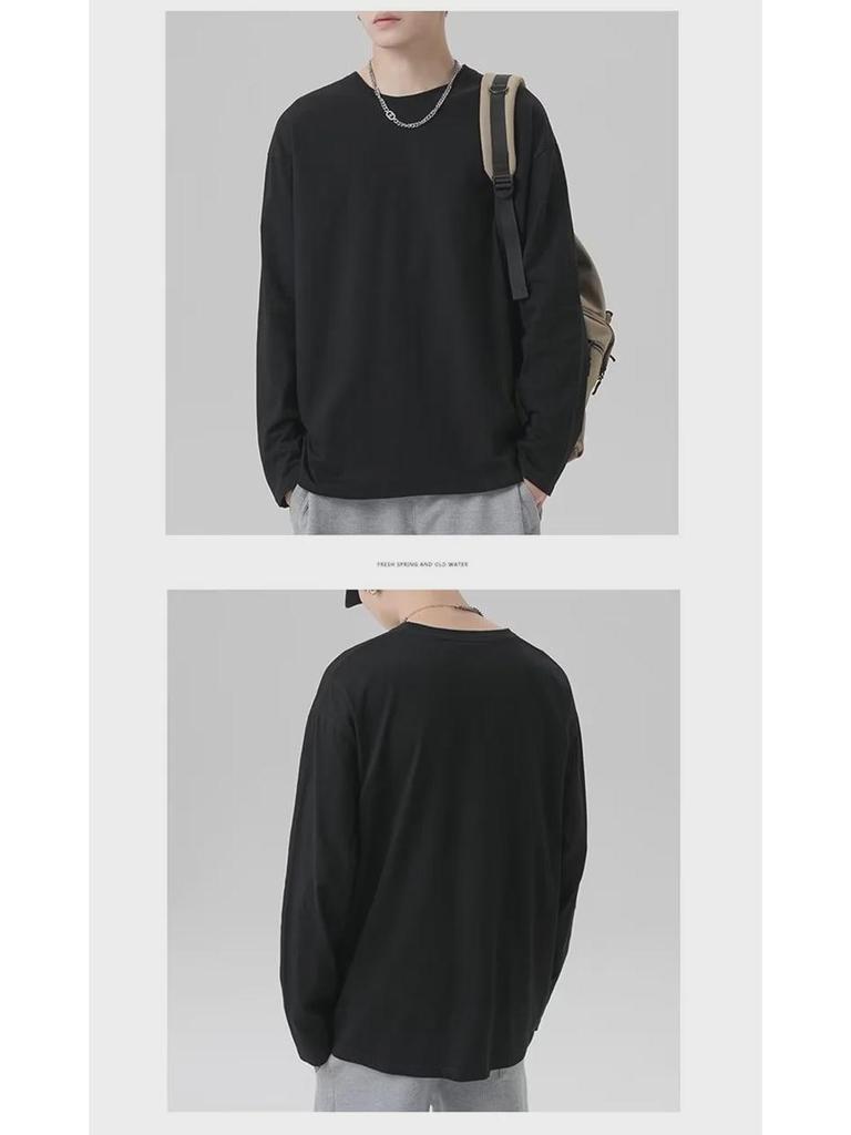 Men's Korean Style Long Sleeve Pullover Sweatshirt for Teens