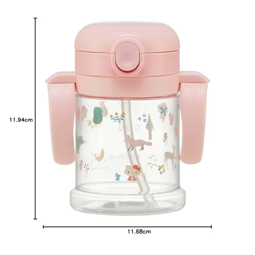 skater baby straw mug with two-handed handle 260ml foldable handle sanrio kitty recommended for ages 1 and up kshw1n-a
