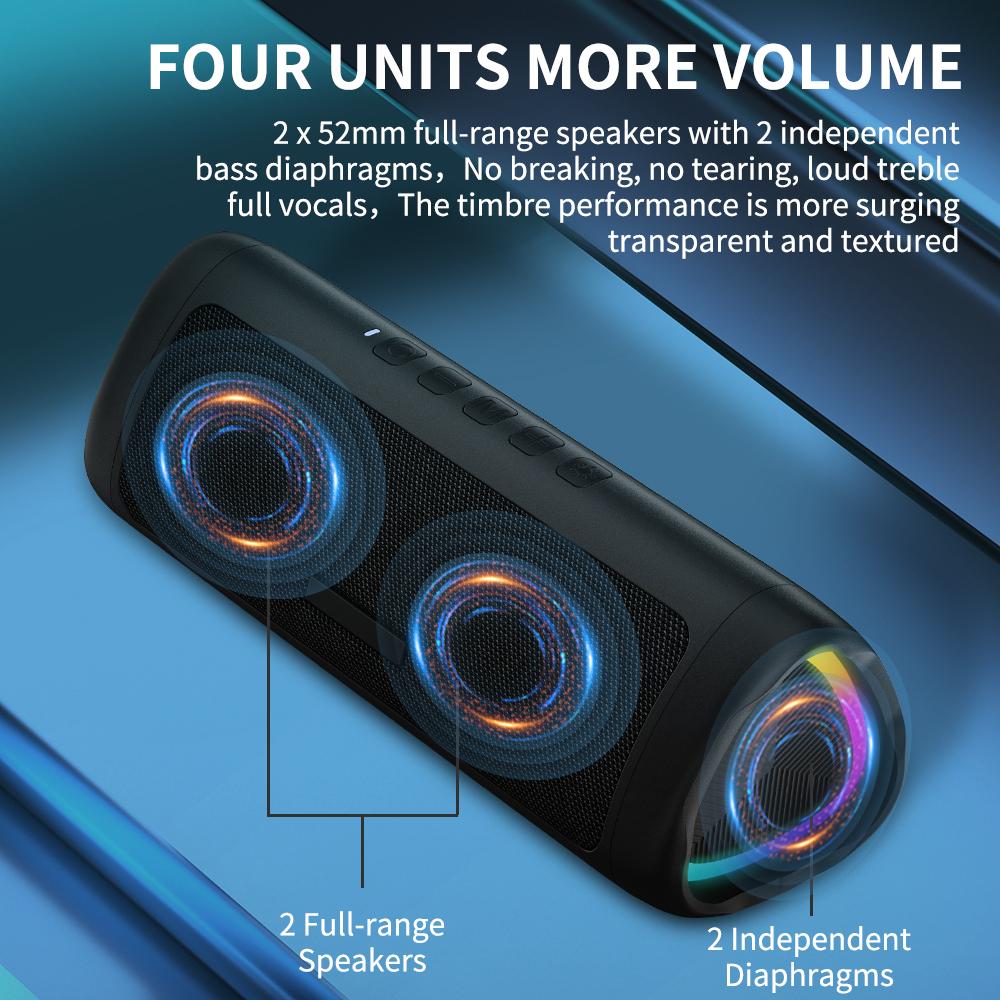 CYBORIS C27 Przenośny Kolorowe Światło Głośnik Kompatybilny z Bluetooth Wodoodporny Dźwięk Subwoofer