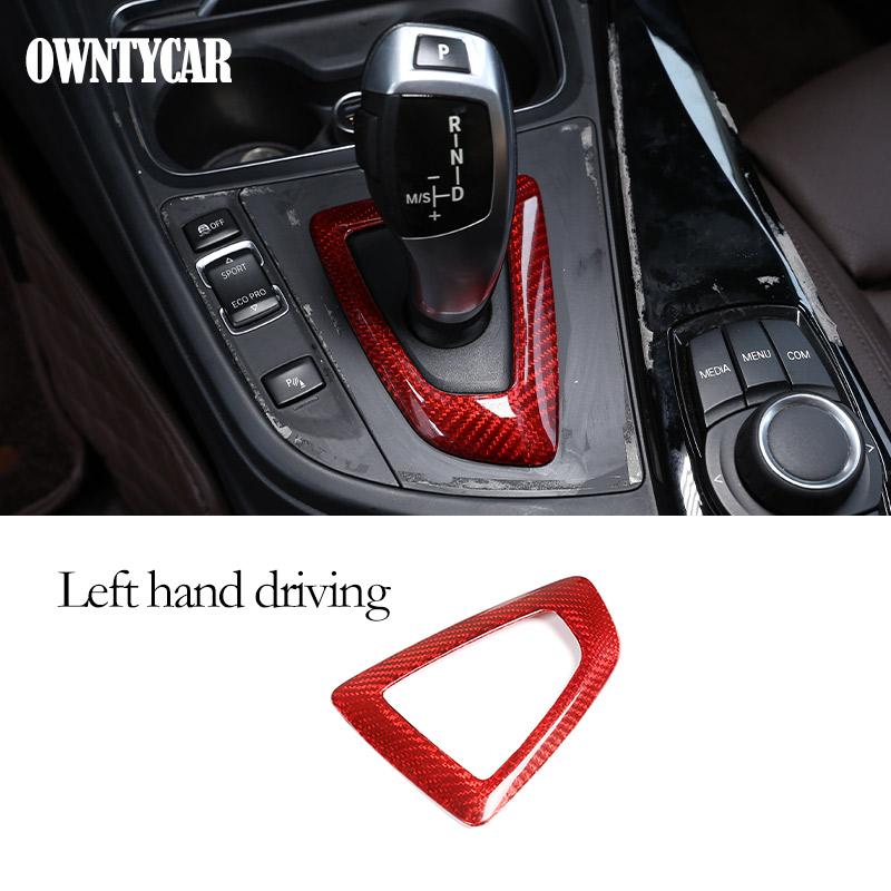 For BMW 3 4 Series F30 F31 F32 F35 2013-2019 Real Carbon Fiber Car Console Gear Shift Panel Decoration Cover Trim Stickers