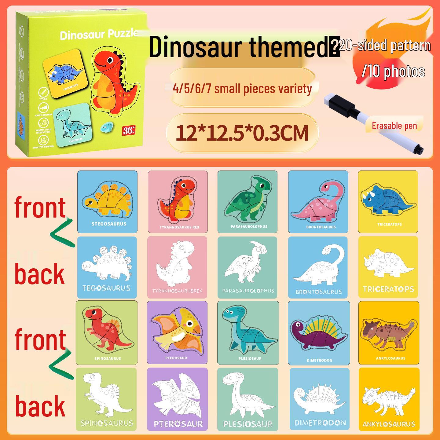 Jurassic Dinosaur Jigsaw Puzzle - Educational Toy for Kids Ages 0-3