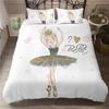 Set Copripiumino Ragazza Danzatrice di Balletto Cartone Animato Ballerine Set Biancheria da Letto per Bambini Adolescenti Microfibra Matrimoniale Queen King Copripiumino