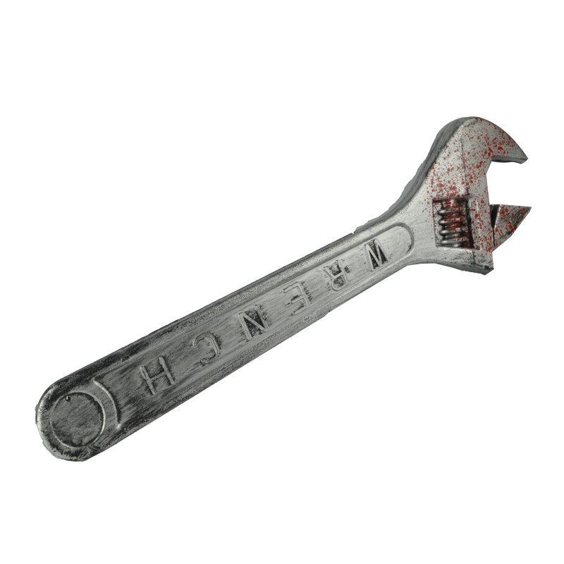 Bloody Plastic Wrench Prop - Halloween Zombie Weapon