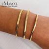 eManco Women's Stainless Steel Snake Chain Bracelet - Thin, Versatile, Flat Style, Perfect for Couples