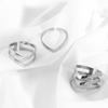 Gold Tone Silver Tone Color Latest Women Trendy Stylish Stainless Steel Geometric Smooth Waves Rings Open Finger Rings Jewelry Trend RingsFashion