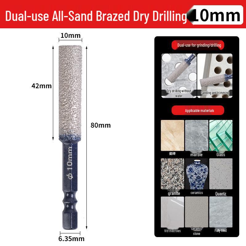 Brazed Diamond Dry Drill Bit for Ceramic, Tile, Glass & Marble