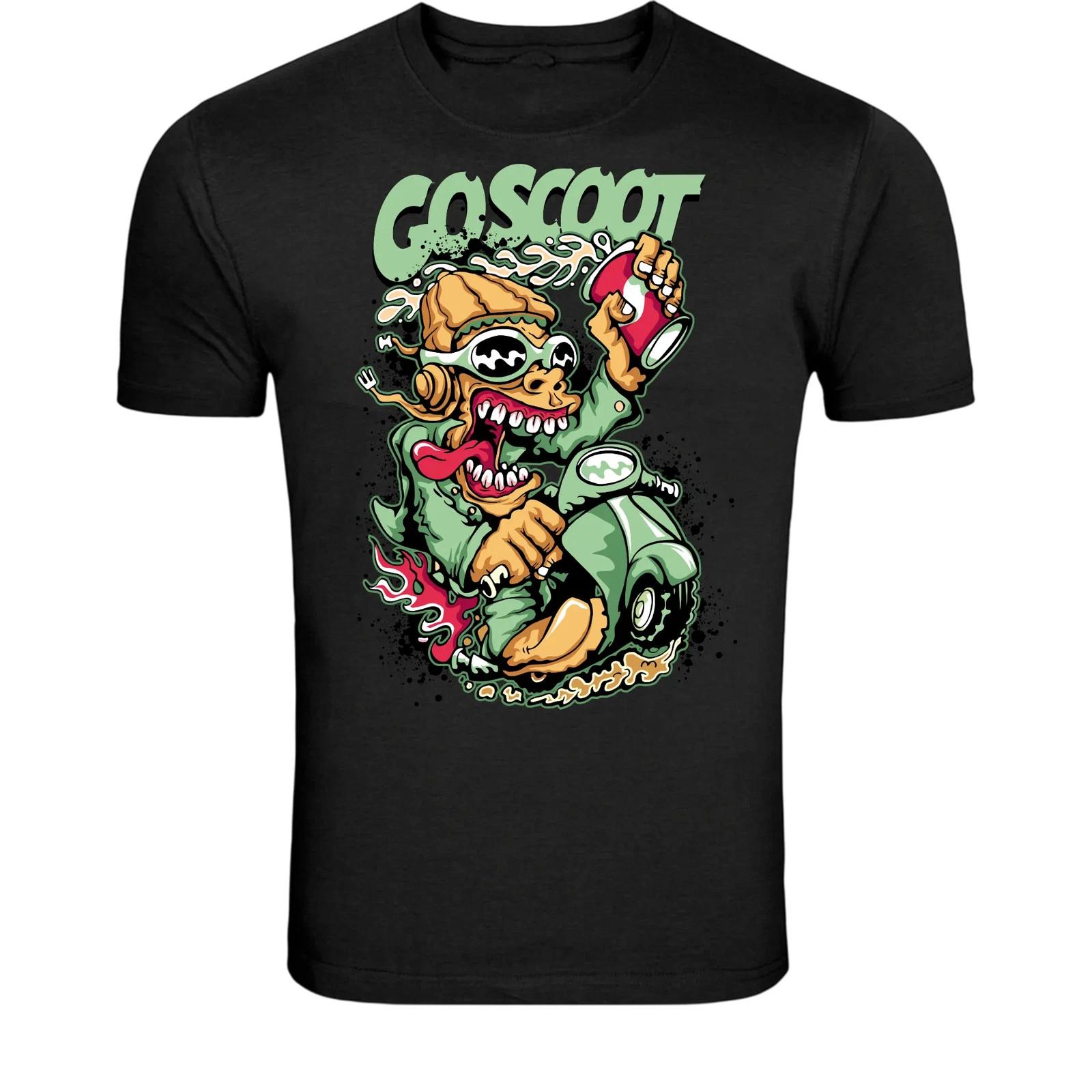 Go Scoot Monkey Scooter T-Shirt - Funny Crazy Monkey Rider 4XL